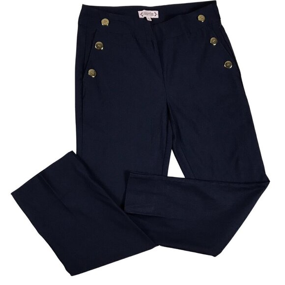 NANETTE LEPORE Navy Blue Stretchy Crop Pull-on Pants NWT Size SMALL - Picture 5 of 8